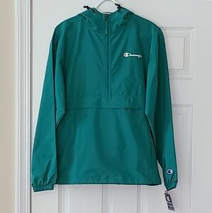 Champion Stadium Packable Hooded Jacket Wind & Water Resistant Men's Small